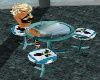 blue rose stool table