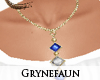 Gold blue jewel necklace