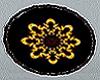 black and gold round rug