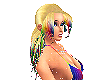 Blonde rainbow tip hair