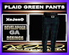 PLAID GREEN PANTS