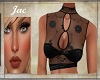 J~SHEER ROSE TOP BLACK