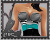 Aqua Corset Stripe L