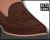[AZ] brown Faux Loafers