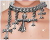 Silver Cross Choker