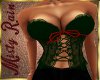 Green Lacey Cami-red rib