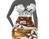 LV Dress Blk/White/Brown