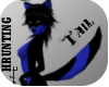 -H-Black/Blue furry tail