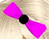 .D. pink black hair bow