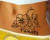 K Tweety Belly Tattoo