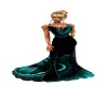 Teal Black Evening Gown