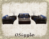 Country Blue Chair Set