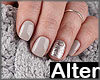 SHORT NAILS BEIGE SILVER