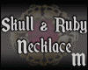 Skulls & Ruby Necklace M