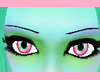 green-pink eyes