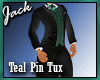 Teal Pin Tux Tails