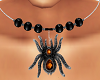 Orange Spider Necklace