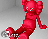 Crimson Kaws Statue