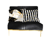 Blk & Gold Leather Chair
