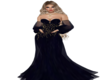 designer gown dark blue