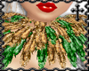 * Sequin Neck Gld/Green
