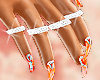 Icy Orange Nails + Rings