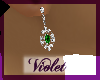 (V) Green earrings