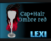 Cap+Hair Ombre red