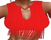 Mini Red Print Fringed