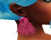 Pink Feathery Earrings