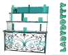 teal candles shelves