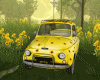 Yellow Flowers Mini Car