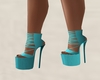 Teal strappy heels