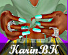 K|Mint green/zebra nailz