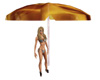 golden beach umbrella