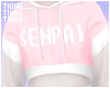 T! Crop Hoodie - Pinku