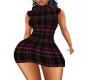 Burgun plaid mini dress