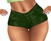 GREEN LEATHER SHORTS