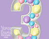 Birthday numbers Three