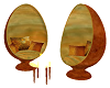 ~B~Gold Egg Chairs