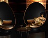 *pip. Gold egg chairs