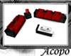 ![AO] black/red sofa