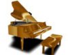 gold grand piano