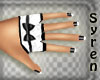 Gloves White - Black Bow