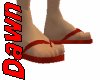 Blood Red Flip Flops