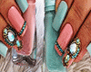 Diamond Nails Pink-Green