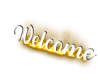 White welcome sign