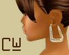  *CW*GOLD TRIANGLE HOOPS