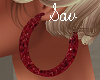 Red Sparkle Hoops
