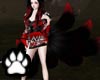 Black red Kitsune Tail